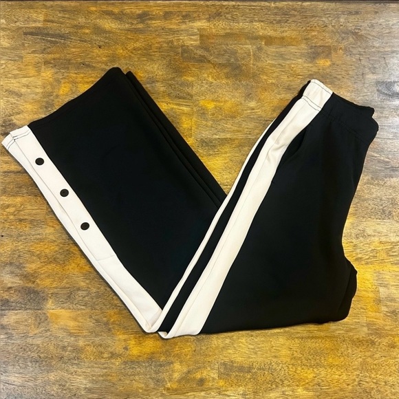 Shape Soft and Cozy Black and White Track Wide-Leg Pants - Picture 1 of 5